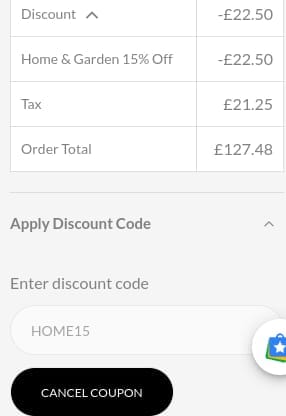 Screenshot of the RUComfy Bean Bags discount code working