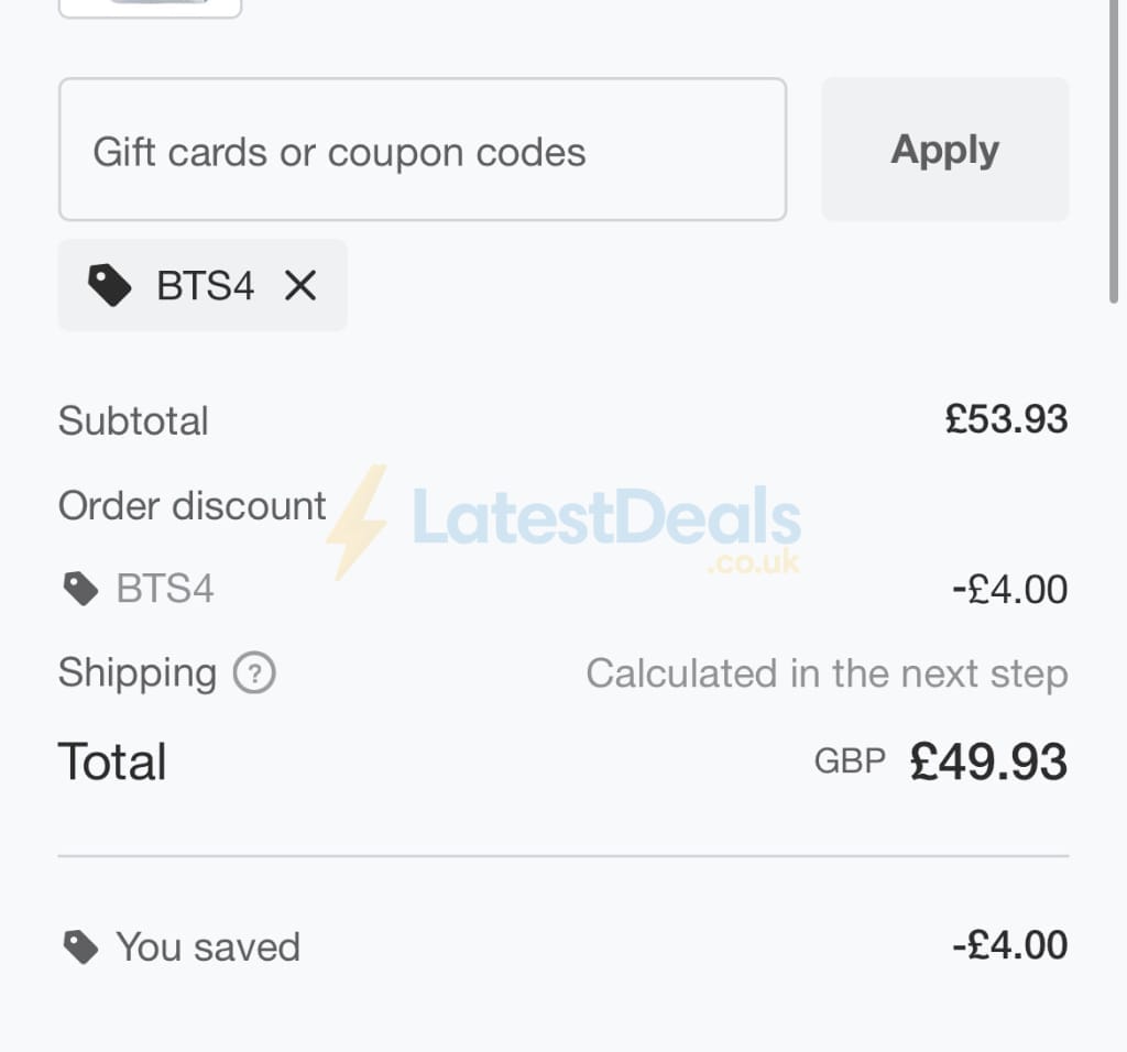 Screenshot of the Soufeel discount code working