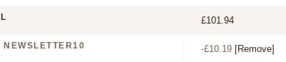 Screenshot of the Nutravet discount code working