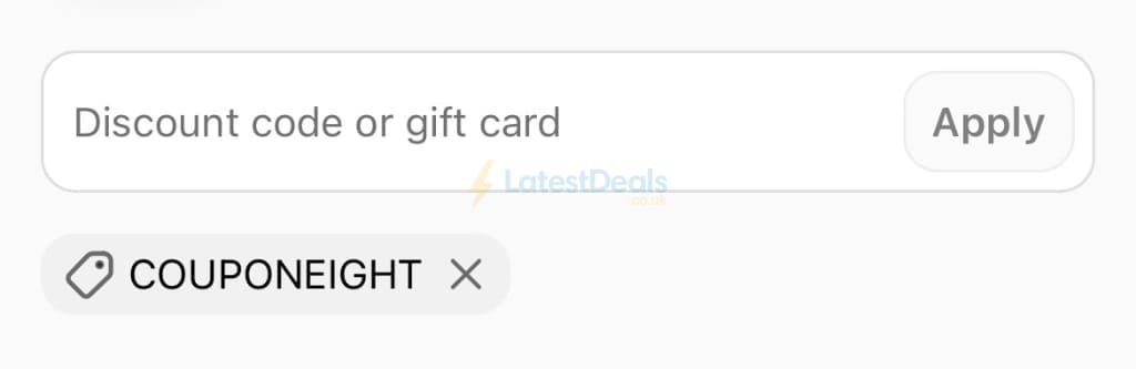 Screenshot of the British Souvenirs discount code working