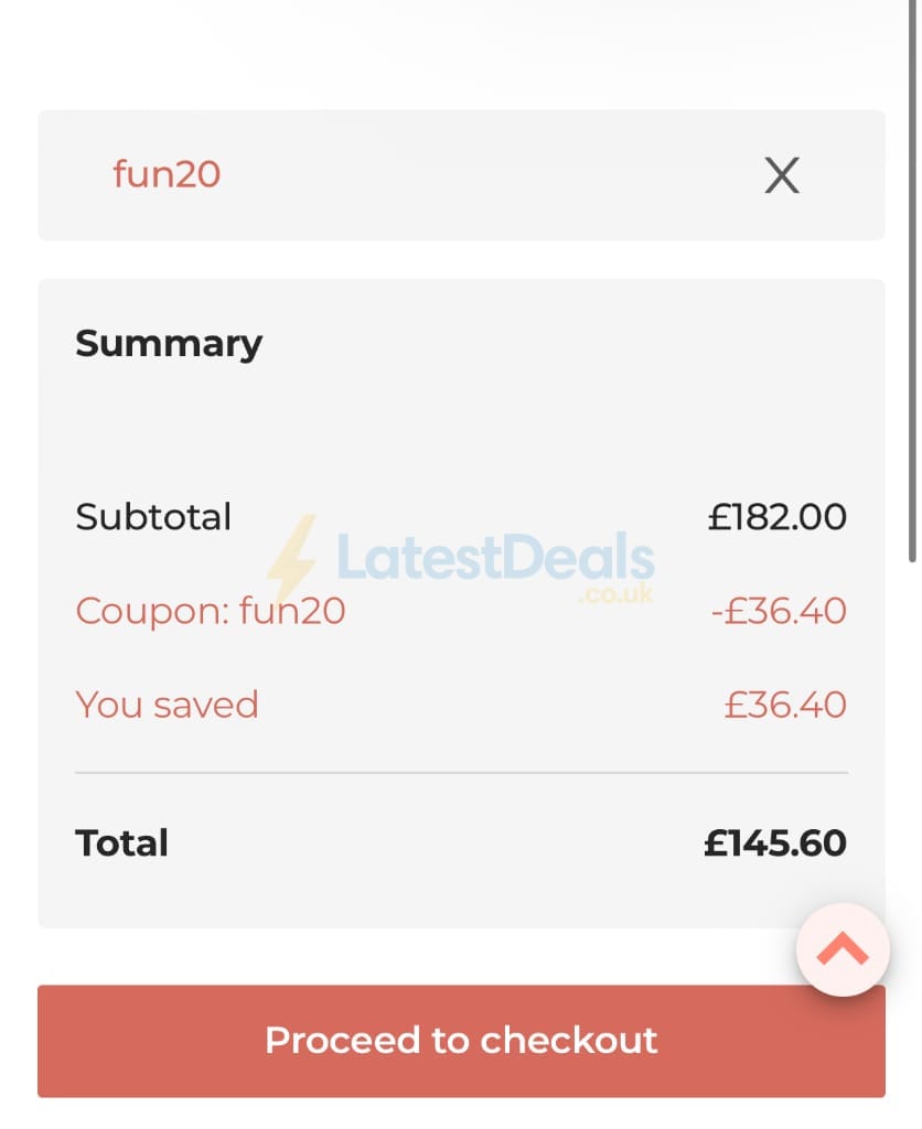 Screenshot of the Memory Box discount code working
