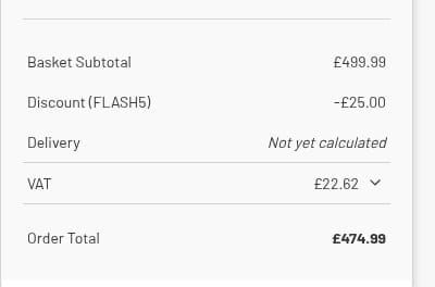 Screenshot of the Logs Online discount code working