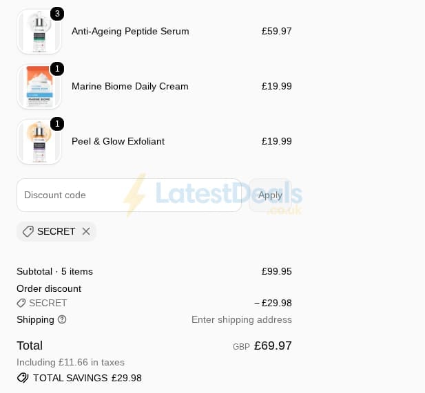 Screenshot of the Procoal discount code working