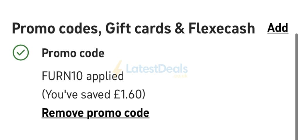 Screenshot of the Habitat discount code working