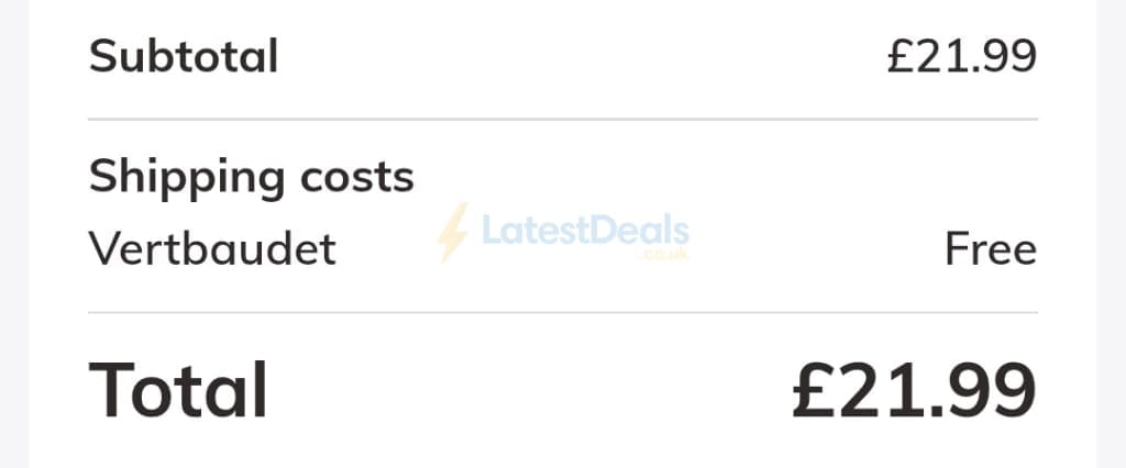 Screenshot of the Vertbaudet discount code working