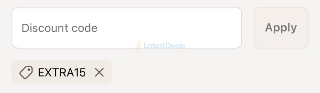 Screenshot of the Imperial Rooms discount code working