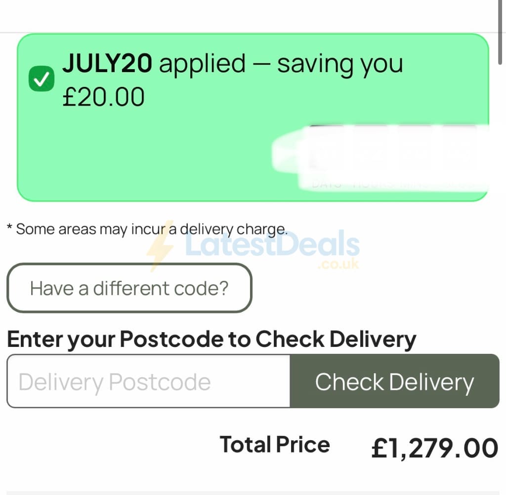Screenshot of the Greenhouse Stores discount code working
