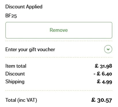 Screenshot of the Pondkeeper discount code working