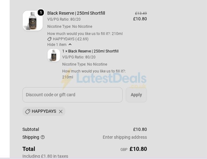 Screenshot of the The Brews Bros discount code working