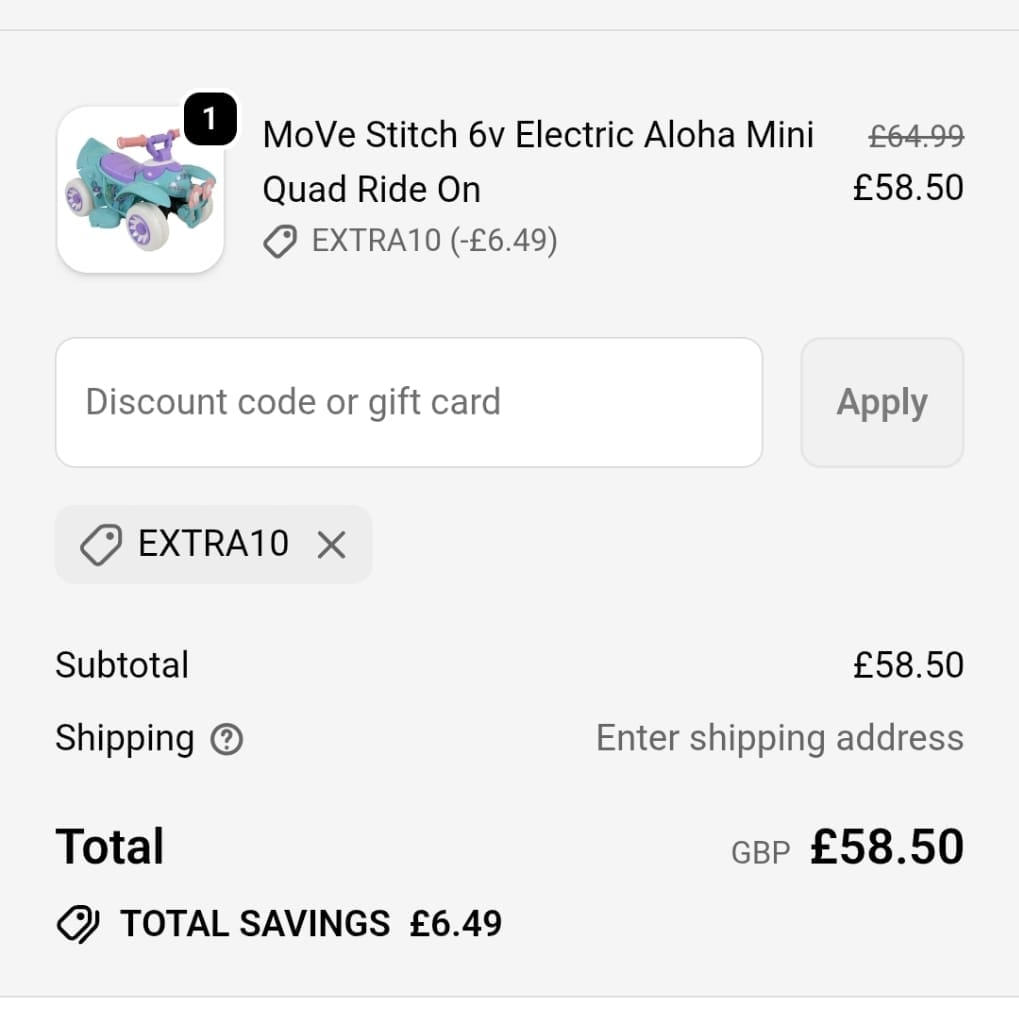 Screenshot of the BargainMax discount code working