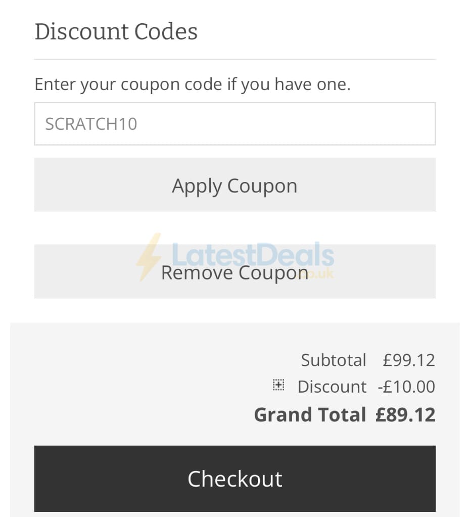 Screenshot of the The Knitting Network discount code working