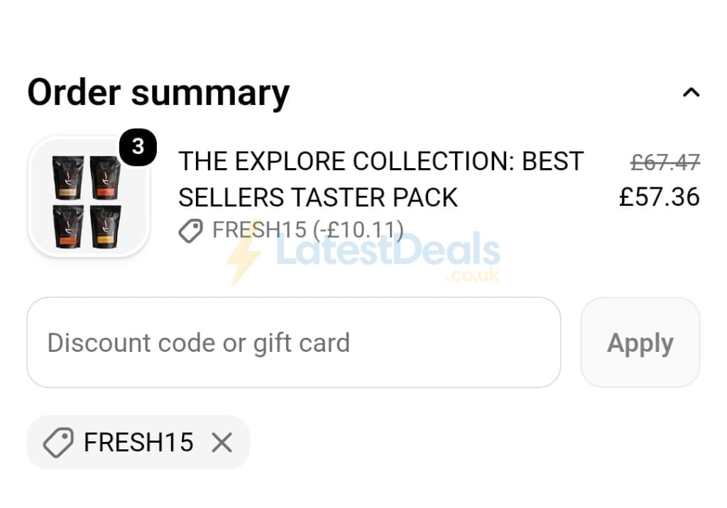Screenshot of the Spiller & Tait discount code working