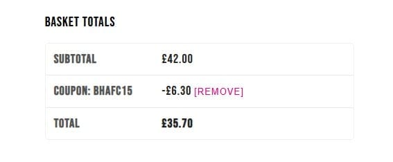Screenshot of the Piglets Pantry discount code working