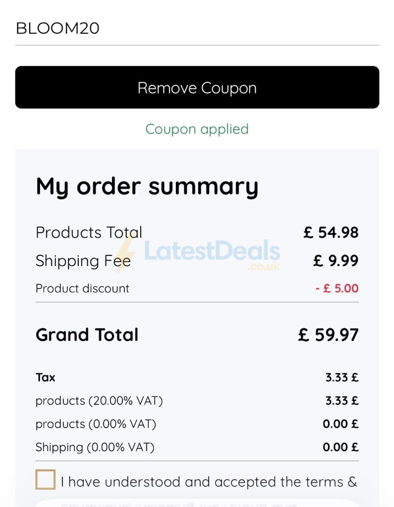 Screenshot of the myphotobook discount code working