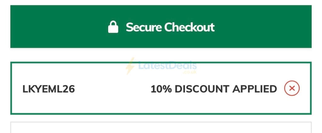 Screenshot of the Mainline Menswear discount code working