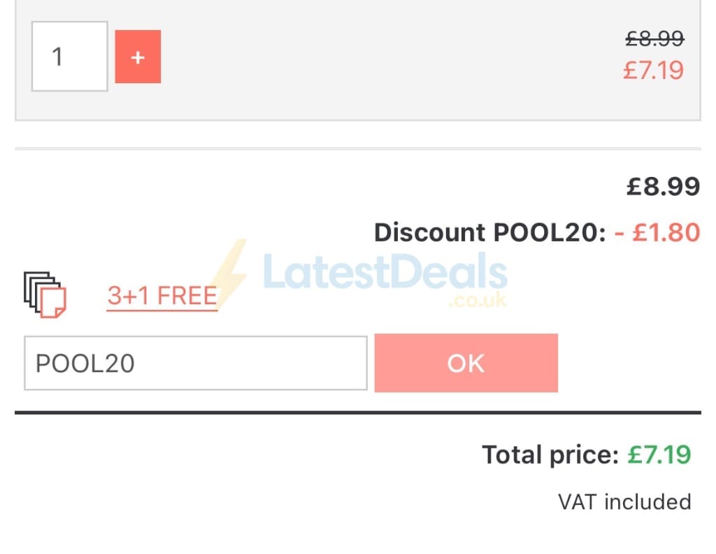 Screenshot of the UKposters discount code working