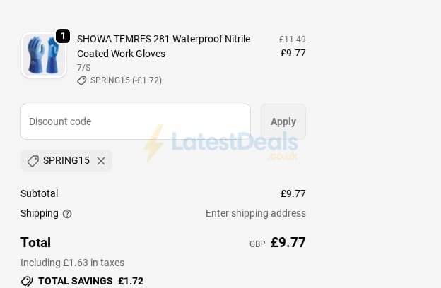 Screenshot of the Mstore discount code working