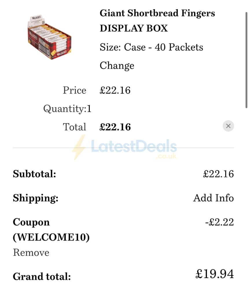 Screenshot of the Wallace Allan discount code working