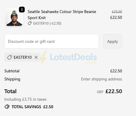 Screenshot of the USA Sports discount code working