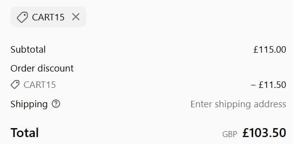 Screenshot of the Fanjoy discount code working