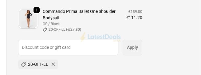 Screenshot of the Luxe Leopard discount code working