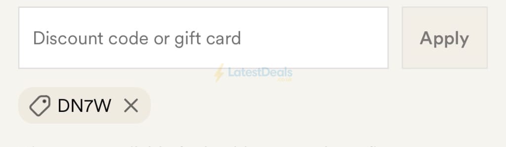 Screenshot of the BODEN discount code working