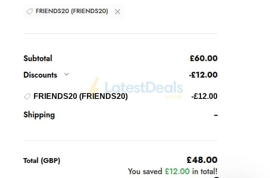 Screenshot of the Spotty Otter discount code working