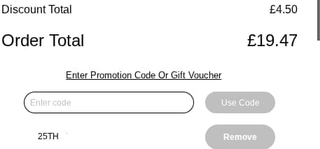 Screenshot of the The Present Finder discount code working