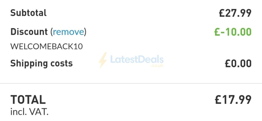 Screenshot of the Magix discount code working