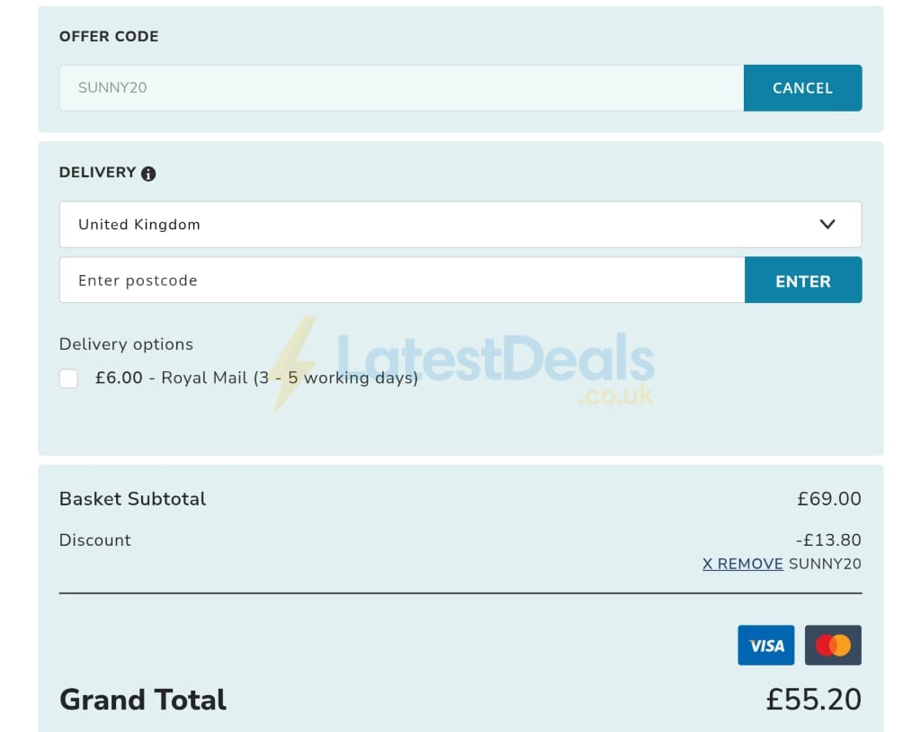 Screenshot of the Wider Fit Shoes discount code working