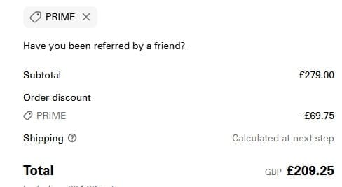 Screenshot of the William Wood Mirrors discount code working