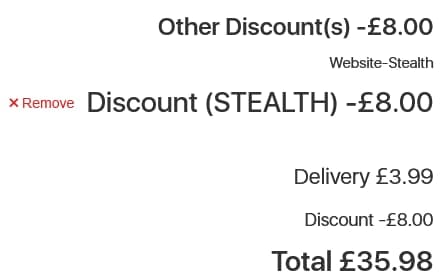 Screenshot of the Swan discount code working