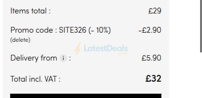 Screenshot of the Tikamoon discount code working