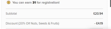 Screenshot of the Grape Tree discount code working