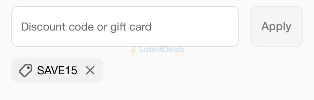 Screenshot of the Vieve discount code working