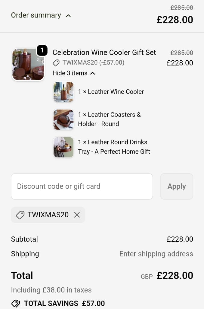 Screenshot of the Life of Riley discount code working
