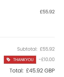 Screenshot of the All Things Tennis discount code working