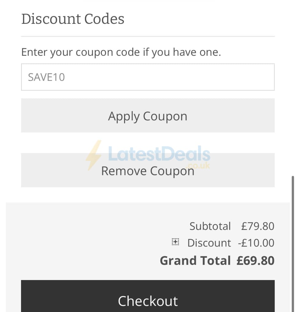 Screenshot of the The Knitting Network discount code working