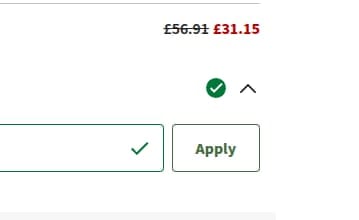 Screenshot of the Green Chef discount code working