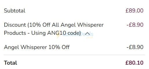 Screenshot of the T. H. Baker discount code working