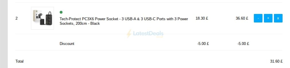 Screenshot of the MyTrendyPhone discount code working