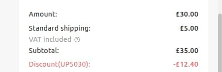 Screenshot of the Firmoo discount code working