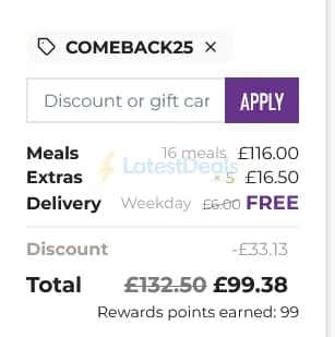 Screenshot of the Planty discount code working