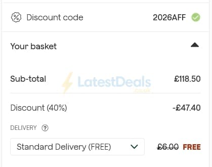 Screenshot of the Frive discount code working