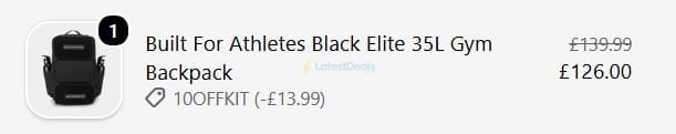 Screenshot of the Kitbox discount code working