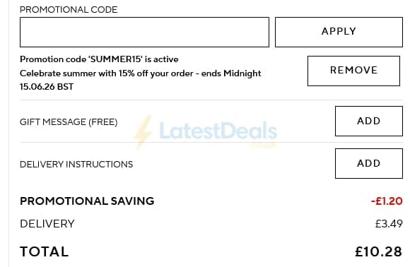Screenshot of the Sock Shop discount code working