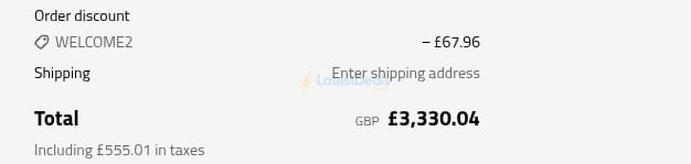 Screenshot of the Msofas discount code working