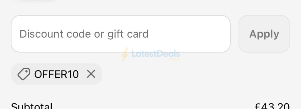 Screenshot of the RDX discount code working