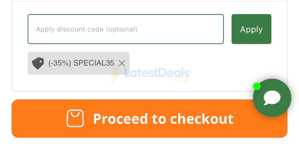 Screenshot of the WeightWorld discount code working