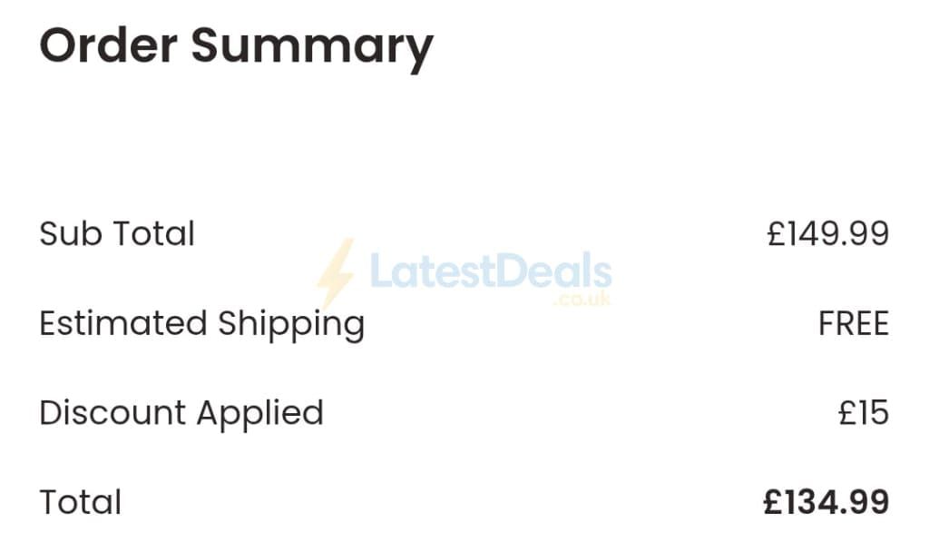 Screenshot of the Value Lights discount code working